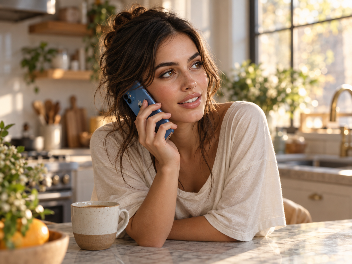 Elle Graci talking on the phone, representing a voice AI companion with long-term memory.